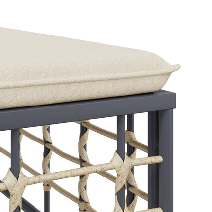 hjørnemodul til havesofa med hynde polyrattan beige