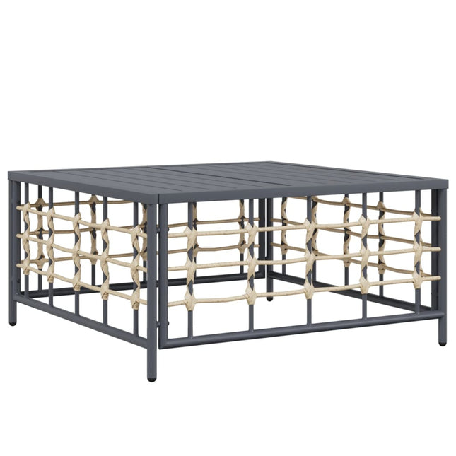 havebord 70x70x34 cm polyrattan antracitgrå