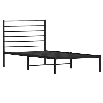 sengeramme med sengegavl 75x190 cm metal sort