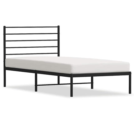 sengeramme med sengegavl 80x200 cm metal sort