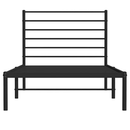 sengeramme med sengegavl 90x200 cm metal sort