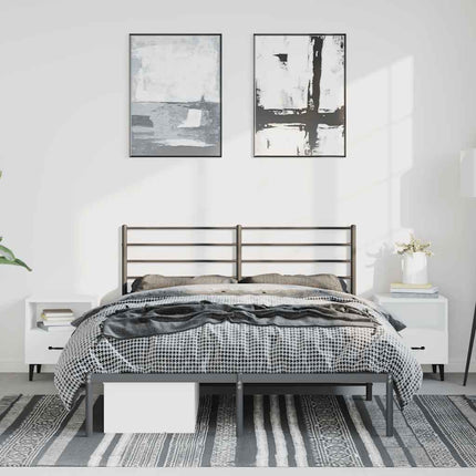 sengeramme med sengegavl 135x190 cm metal sort