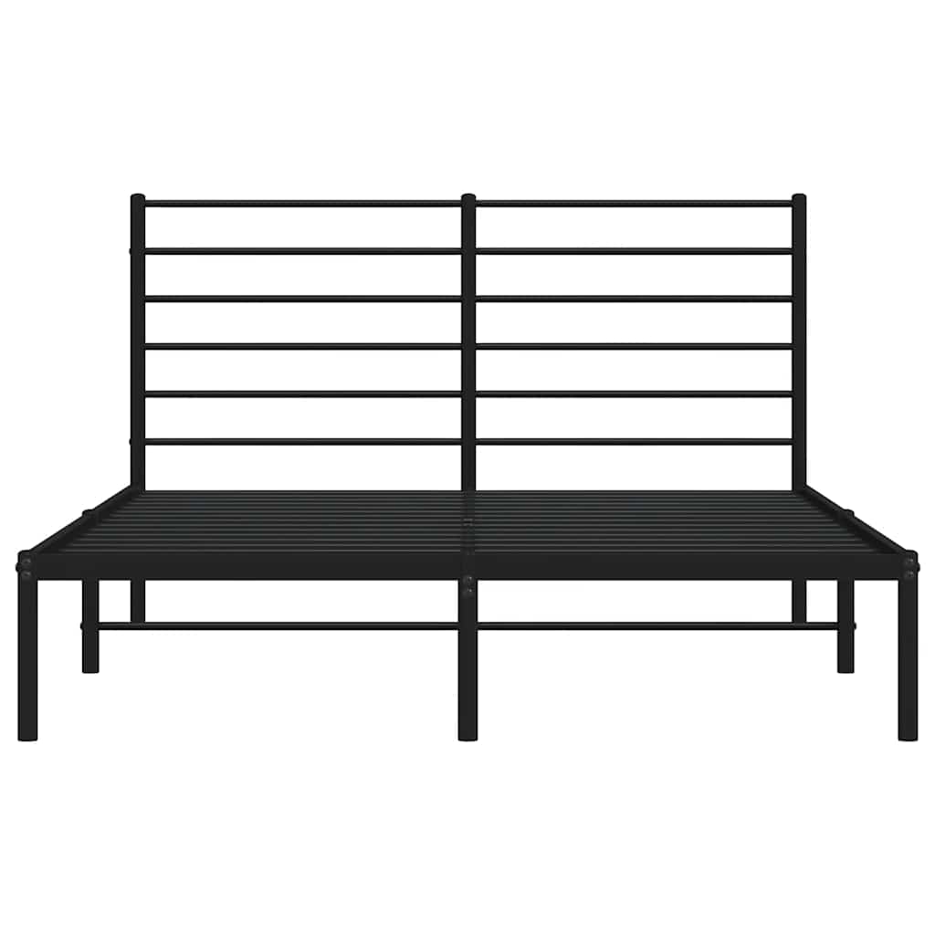 sengeramme med sengegavl 135x190 cm metal sort