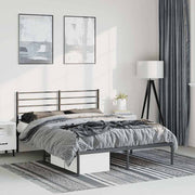 sengeramme med sengegavl 135x190 cm metal sort