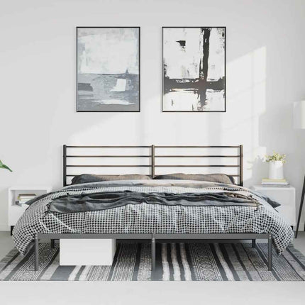 sengeramme med sengegavl 193x203 cm metal sort