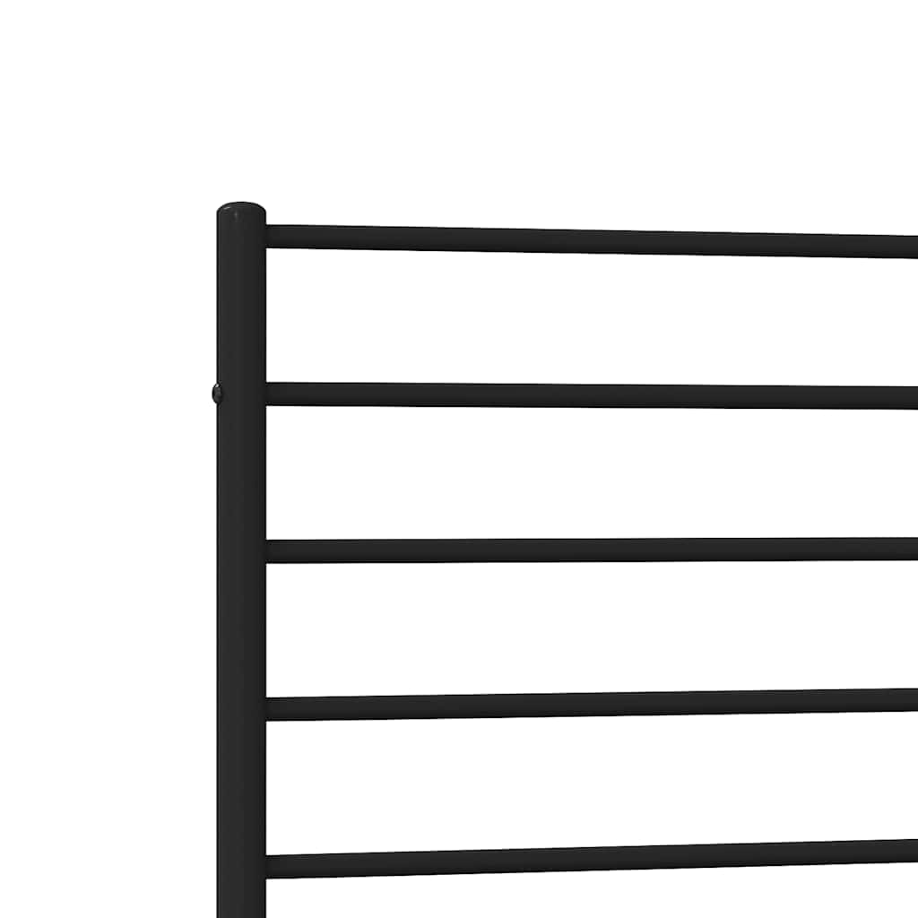 sengeramme med sengegavl og fodgærde 90x200 cm metal sort