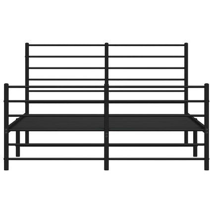 sengeramme med sengegavl og fodgærde 120x200 cm metal sort