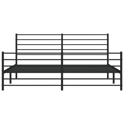 sengeramme med sengegavl og fodgærde 183x213 cm metal sort