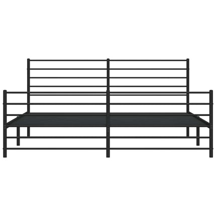 sengeramme med sengegavl og fodgærde 193x203 cm metal sort