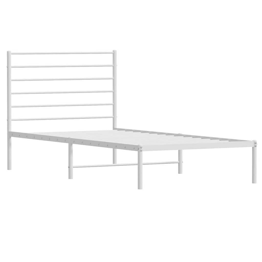 sengeramme med sengegavl 80x200 cm metal hvid