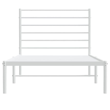 sengeramme med sengegavl 100x200 cm metal hvid