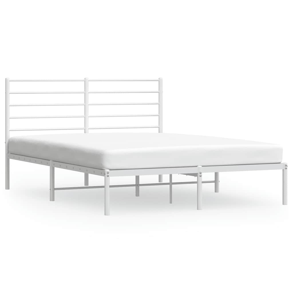 sengeramme med sengegavl 140x190 cm metal hvid