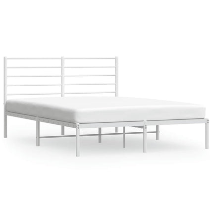 sengeramme med sengegavl 140x190 cm metal hvid