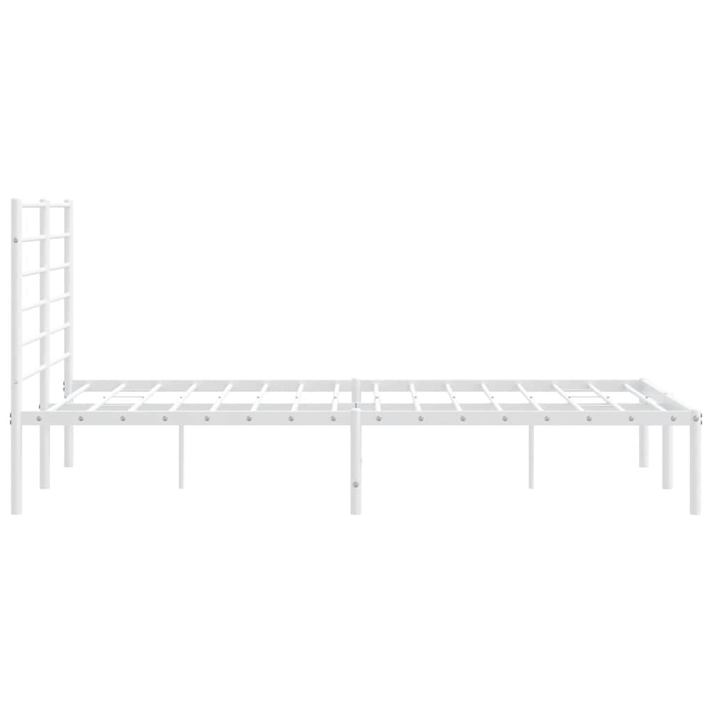sengeramme med sengegavl 140x190 cm metal hvid