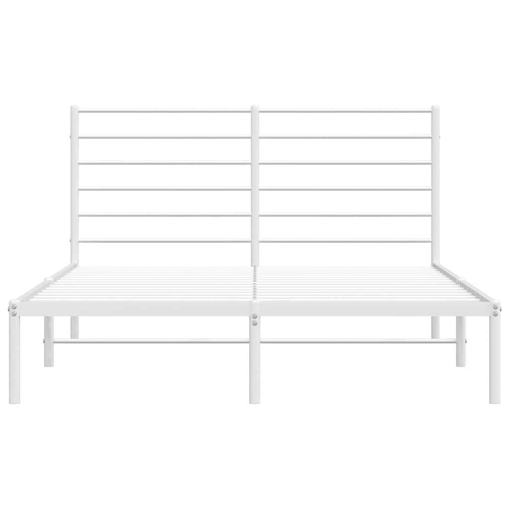 sengeramme med sengegavl 140x200 cm metal hvid