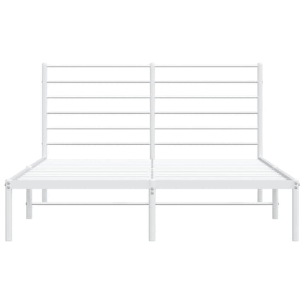 sengeramme med sengegavl 160x200 cm metal hvid