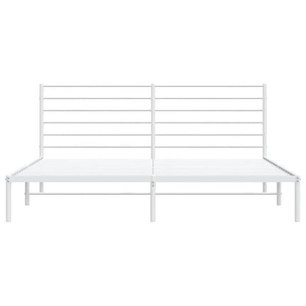 sengeramme med sengegavl 180x200 cm metal hvid