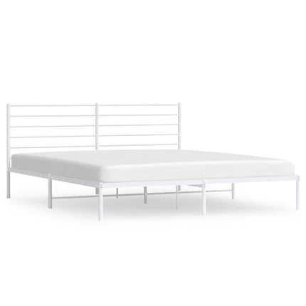 sengeramme med sengegavl 183x213 cm metal hvid