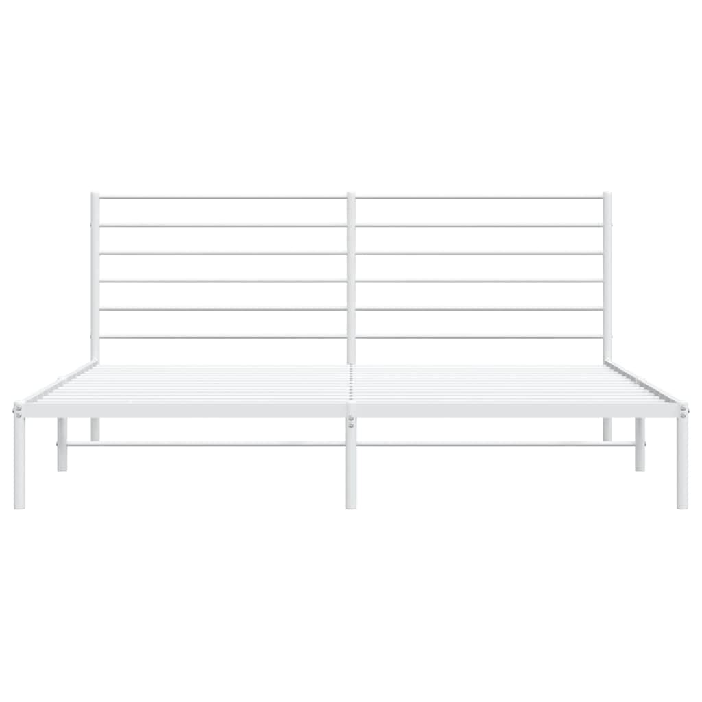sengeramme med sengegavl 183x213 cm metal hvid