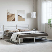 sengeramme med sengegavl 183x213 cm metal hvid