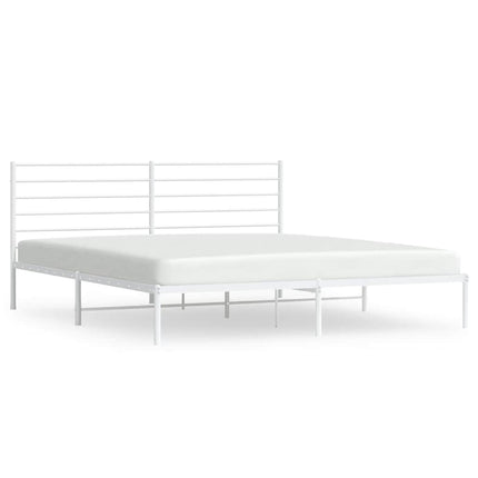 sengeramme med sengegavl 193x203 cm metal hvid
