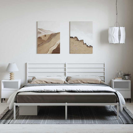 sengeramme med sengegavl 193x203 cm metal hvid