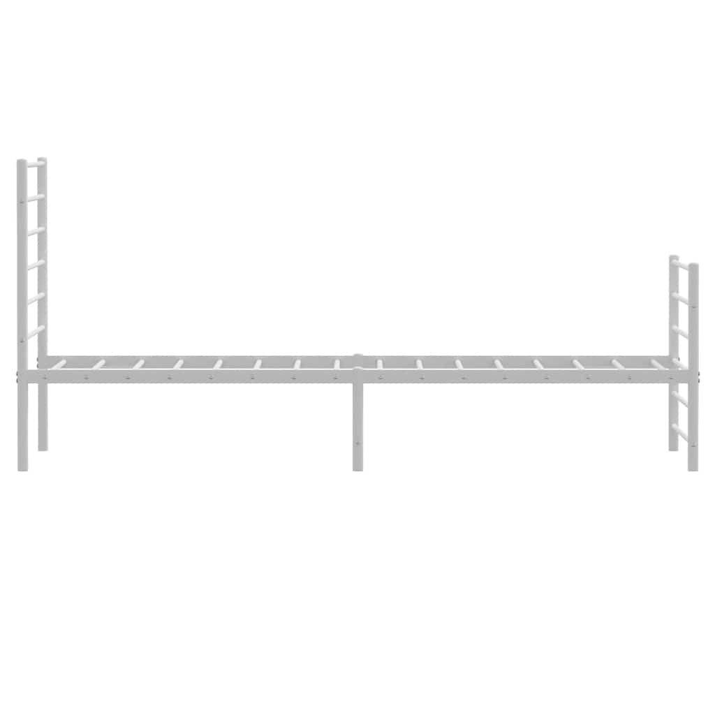 sengeramme med sengegavl og fodgærde 90x190 cm metal hvid
