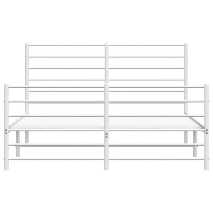 sengeramme med sengegavl og fodgærde 120x200 cm metal hvid