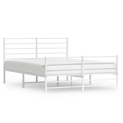 sengeramme med sengegavl og fodgærde 140x190 cm metal hvid
