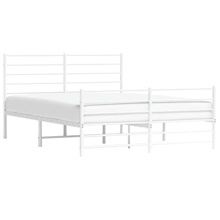 sengeramme med sengegavl og fodgærde 140x190 cm metal hvid