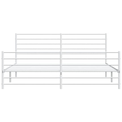 sengeramme med sengegavl og fodgærde 183x213 cm metal hvid