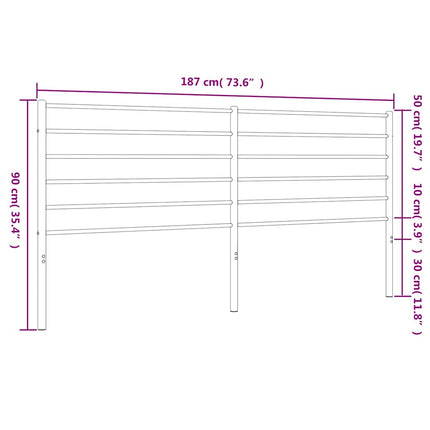 udskiftningsgavl 180 cm metal hvid