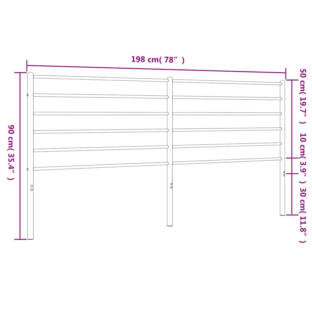 udskiftningsgavl 193 cm metal hvid