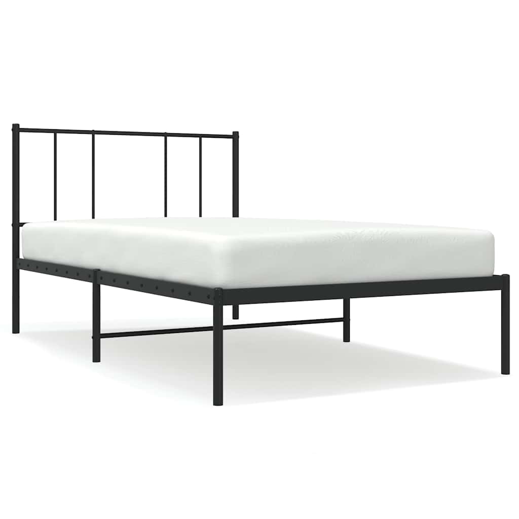 sengeramme med sengegavl 75x190 cm metal sort