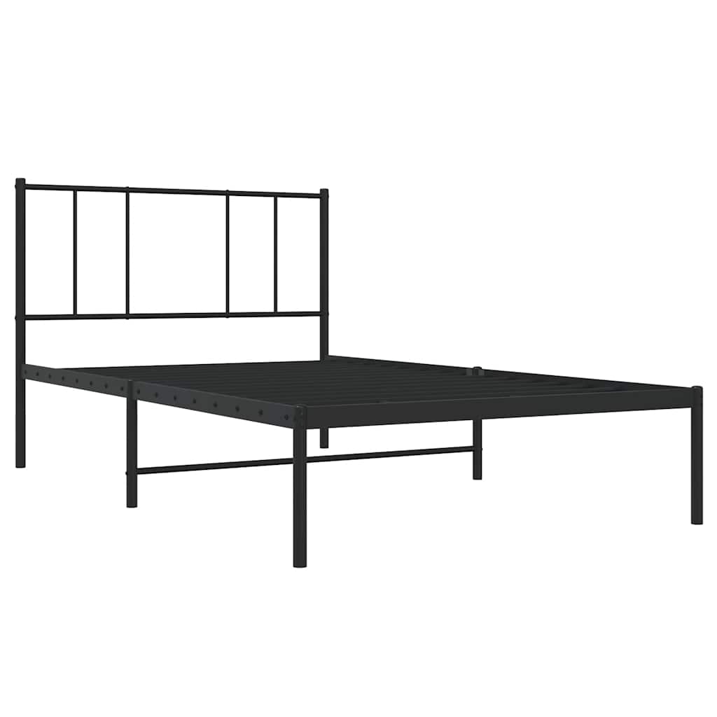 sengeramme med sengegavl 75x190 cm metal sort