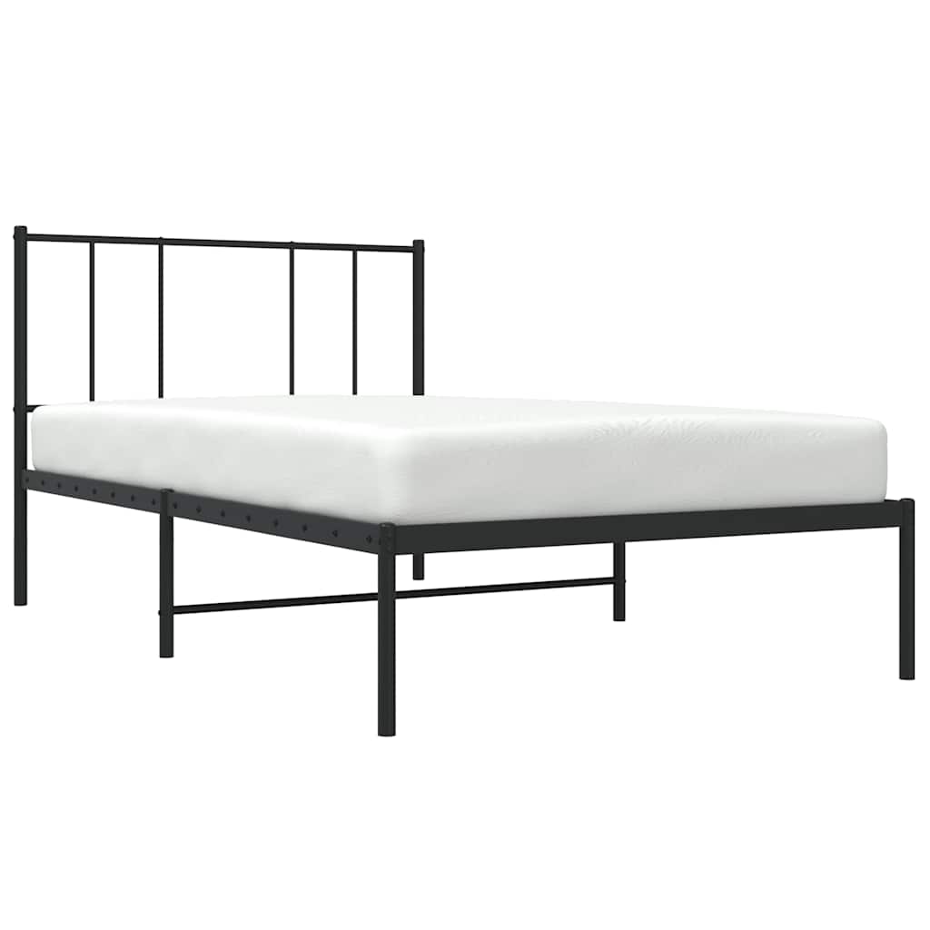 sengeramme med sengegavl 75x190 cm metal sort