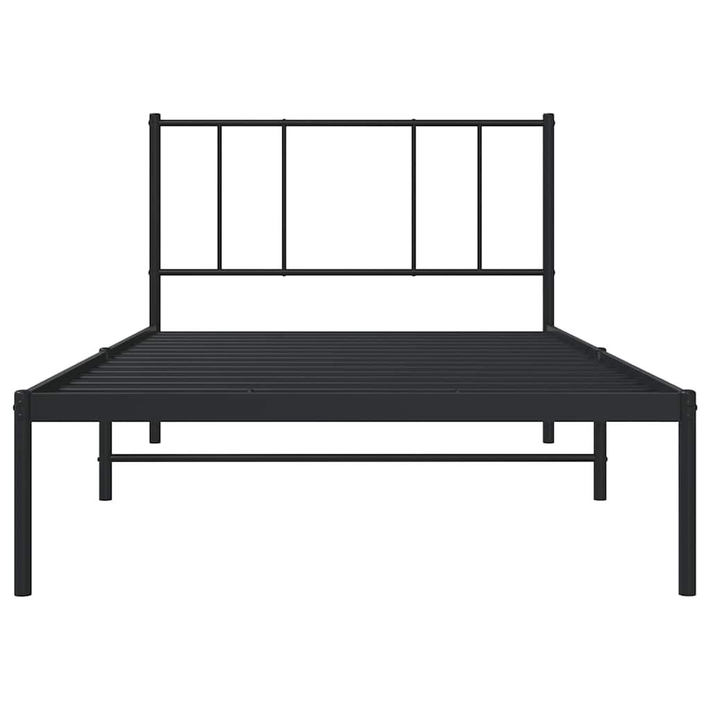 sengeramme med sengegavl 75x190 cm metal sort