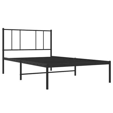 sengeramme med sengegavl 90x190 cm metal sort