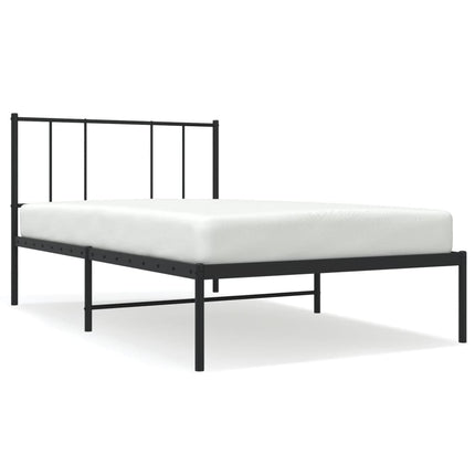 sengeramme med sengegavl 90x200 cm metal sort