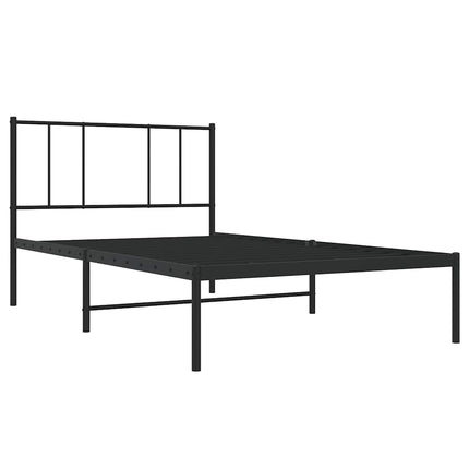 sengeramme med sengegavl 100x190 cm metal sort