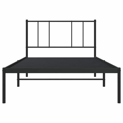 sengeramme med sengegavl 100x190 cm metal sort