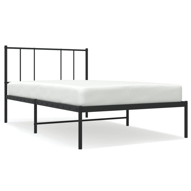 sengeramme med sengegavl 100x200 cm metal sort