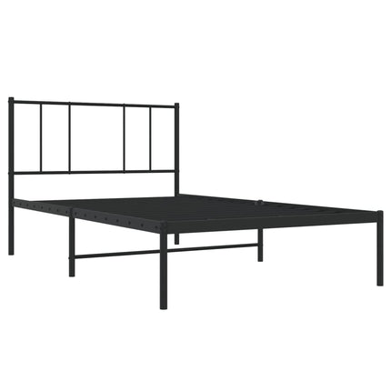 sengeramme med sengegavl 100x200 cm metal sort