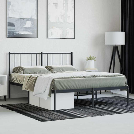 sengeramme med sengegavl 120x190 cm metal sort