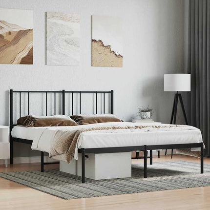 sengeramme med sengegavl 120x190 cm metal sort