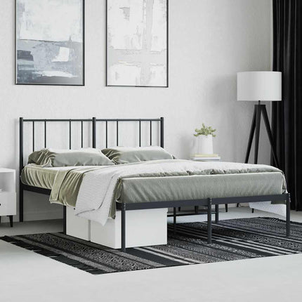 sengeramme med sengegavl 120x200 cm metal sort