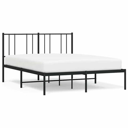 sengeramme med sengegavl 135x190 cm metal sort