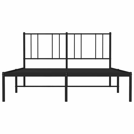 sengeramme med sengegavl 135x190 cm metal sort