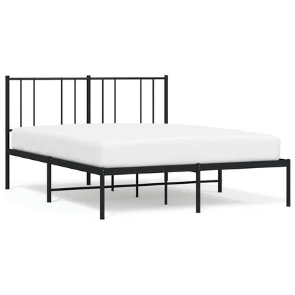 sengeramme med sengegavl 140x190 cm metal sort
