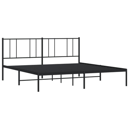 sengeramme med sengegavl 180x200 cm metal sort